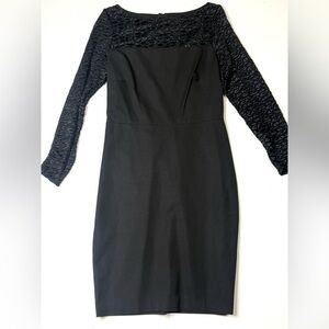 Roland Mouret Black Long Sleeve Sheath Dress Size 14